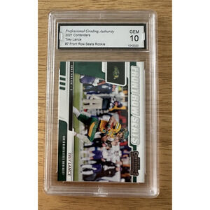 2021 Contenders Trey Lance #7 Front Row Seat Rookie, PGA 10, GEM NDSU, Chargers